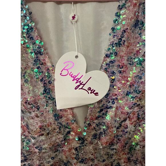 NWT Buddy Love Sequin Colette Long Sleeve Maxi Dress in Flash, S - Picture 8 of 12
